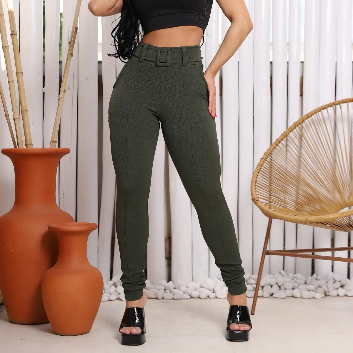 Calça Skinny Cintura Alta
